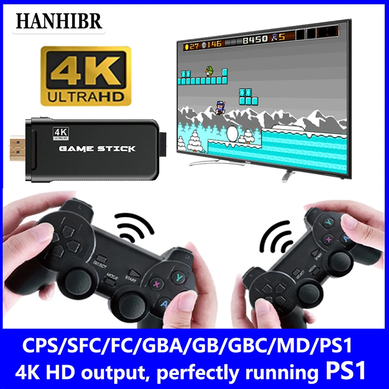 Hanhibr U8 4 18k Hdビデオゲームコンソール2 4グラムダブルワイヤレスコントローラps1 Mameクラシックレトロテレビゲーム コンソール64ギガバイトゲーム Video Game Consoles Aliexpress