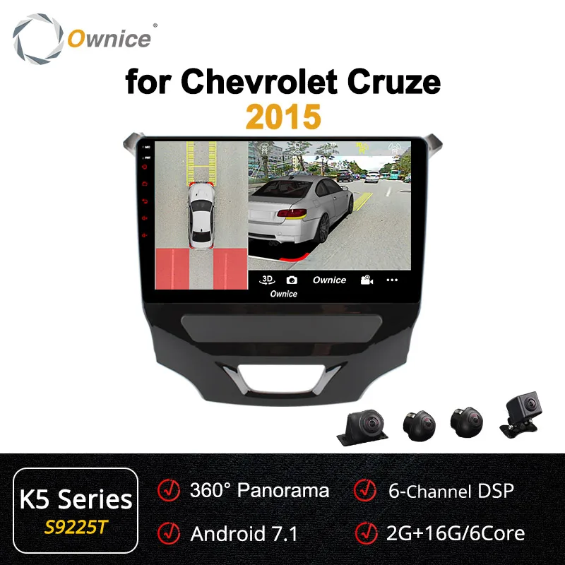 S9225 K5 Ownice k3 k5 k6 Восьмиядерный автомобильный dvd-плеер Android9.0 gps navi для Chevrolet Cruze Радио стерео 4G LTE 360 панорама DSP SPDIF - Цвет: S9225 K5