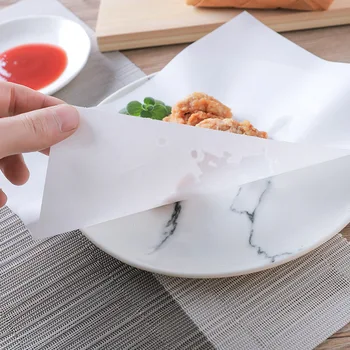 

50Pcs Food Oil Absorbing Paper Japanese Tempura Paper Sheet Oil Oil-Absorbing Cooking Paper For Sandwich Fried Food Wrap Papers