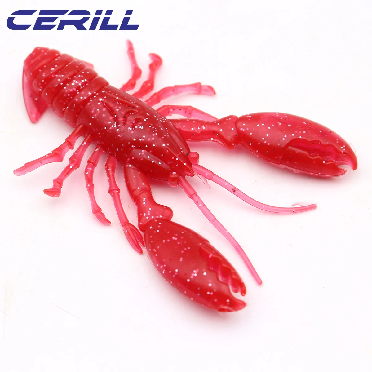 Cerill 5 PCS Crawfish Soft Fishing Lure Shrimp Grub Bait Jig