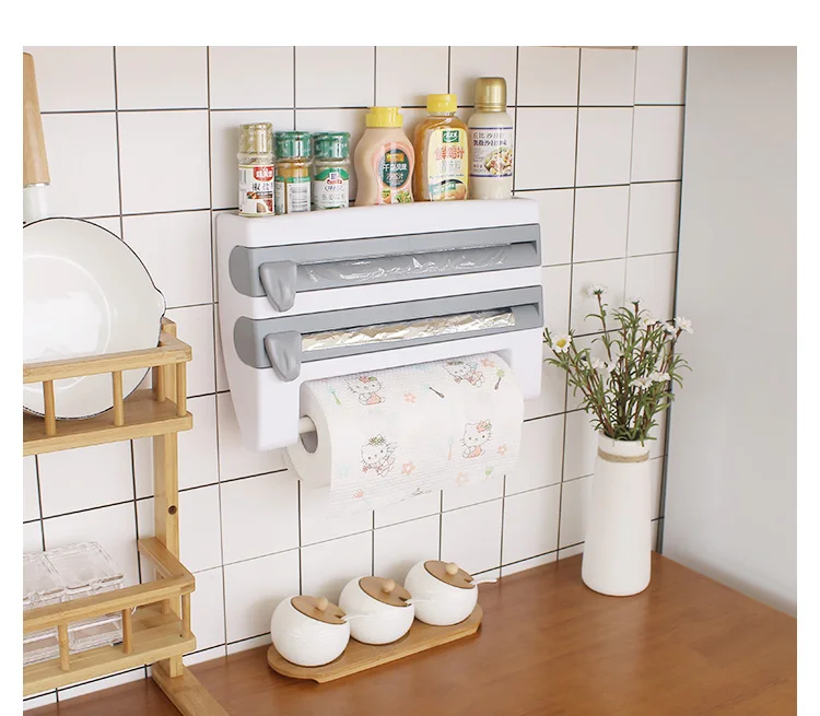 Кухонная Подставка для салфеток в рулоне, креативный подвесной стеллаж для хранения свежей пленки, полка для бумаги, стойка для бумаги