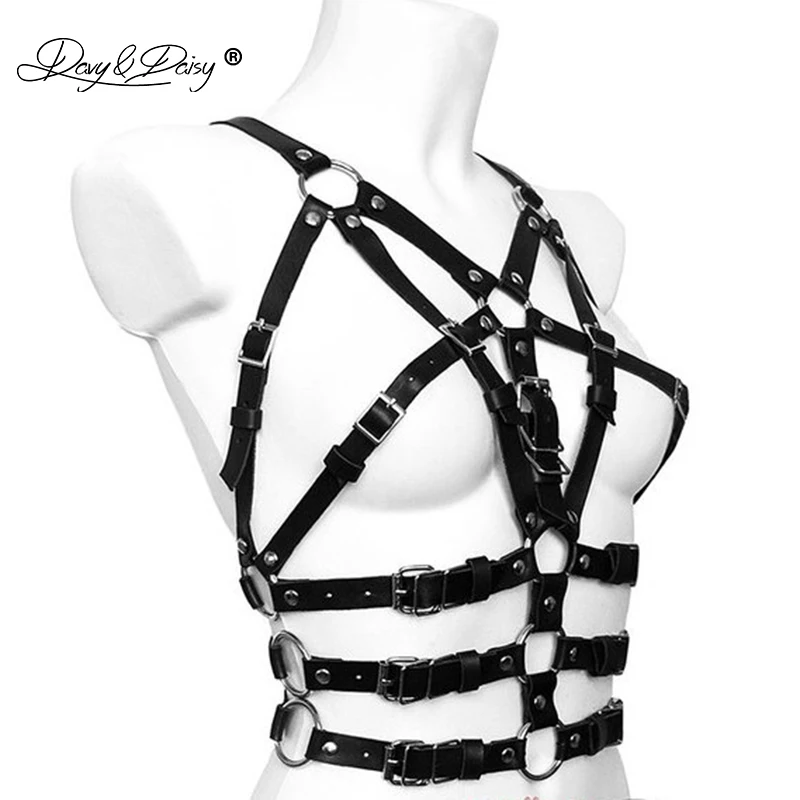 DAVYDAISY сексуальные Панк кожаные топы для ночного клуба пояс грудной бандаж жгут обрезанный Топ Клубное сексуальное женское белье костюмы TA519