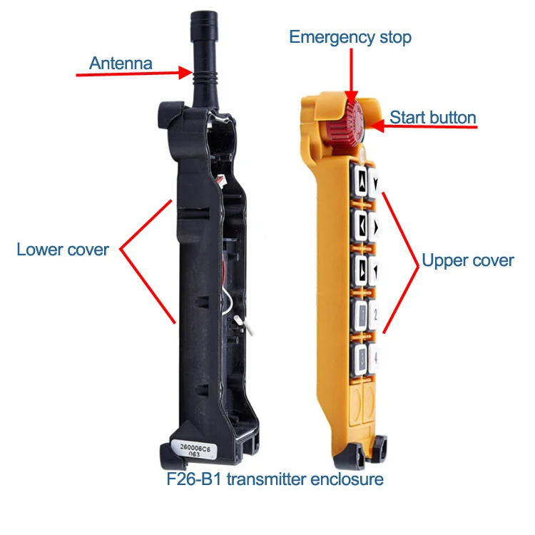 Telecontrol 10 keys industrial radio crane remote control transmitter emitter enclosure box for F26-B1 F26-B2 F26-B3