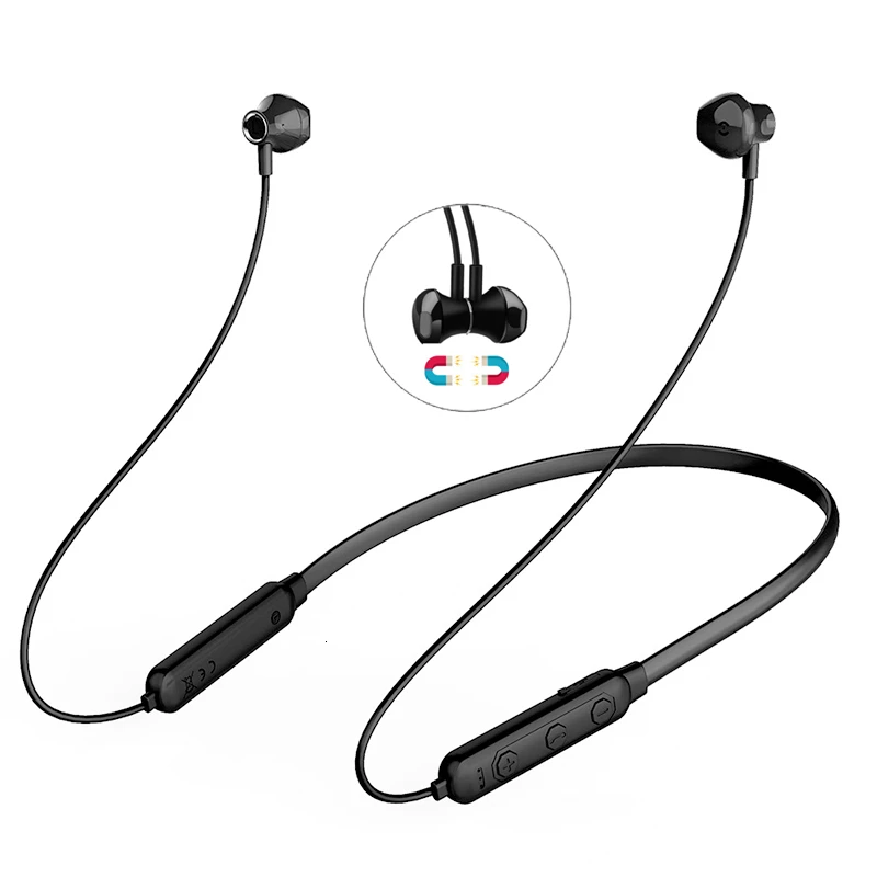Магнитные беспроводные Bluetooth наушники с шейным ремешком спортивные