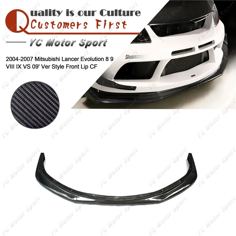 Fibra Di Carbonio Vs 09 'Ver Style Labbro Anteriore Adatto Solo Per 2004-2007 Evolution 8-9 Evo 8 9 Viii Ix Paraurti Anteriore Splitter Lip