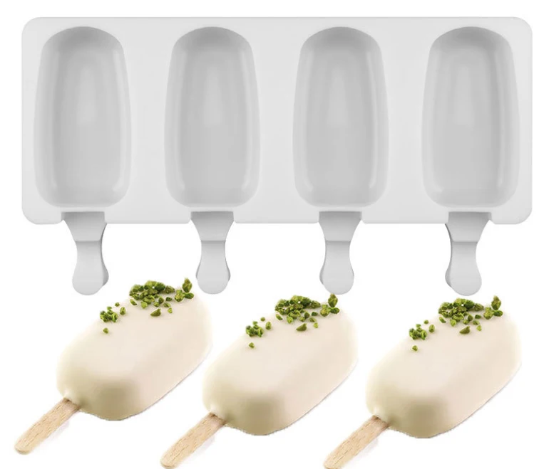 

White ice cream mold four consecutive homemade silicon mold