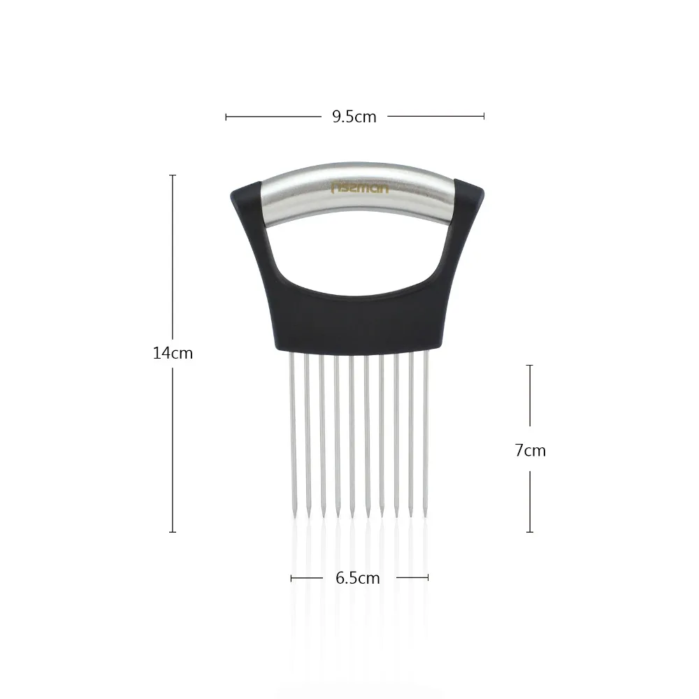Cebolla Tenedor de acero inoxidable cortador de tomate para rebanar Meat-1Pcs