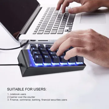 

2020 Mechanical Keyboard Independent Numeric Mechanical Keypad Wired 22 Keys Mini Numpad Backlight Keyboard Extended Layout