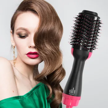 

Dropshipping 2 IN 1 One Step Hair Dryer Hot Air Brush Hair Straightener Comb Curling brush hair styling tools