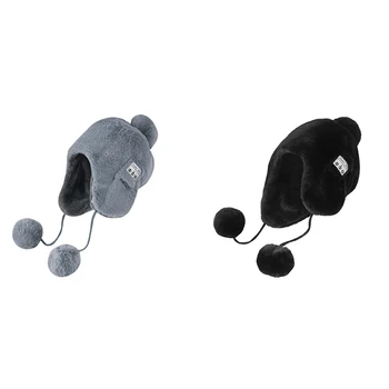 

Bluetooth 4.2 Cap Removable Stereo Speaker Swan Plus Velvet Warm Music Female Outdoor Sports Mp3 Music Hat for Gift
