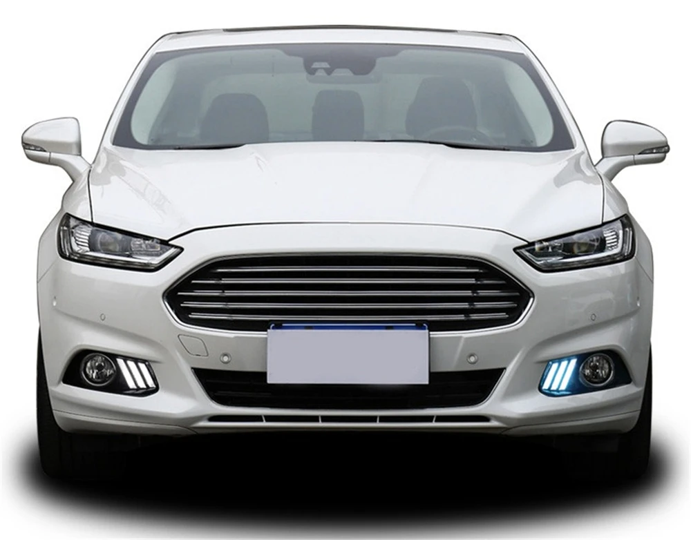 1 пара для Ford Mondeo Fusion 2013 желтое реле сигнала поворота водонепроницаемый автомобильный DRL светодиодный светильник дневного света