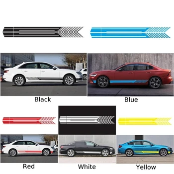 

Car Body Racing Side Door Long Striped Sticker Auto Vinyl Decal For BMW Ford Make Your Car More Eye-catching