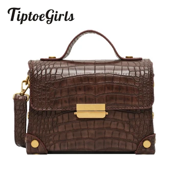 

Alligator Pattern Leather Women Handbag Rivets Shoulder Bag Female Simple Flap Handbag Fashion Messenger Bag Crossbody Bag