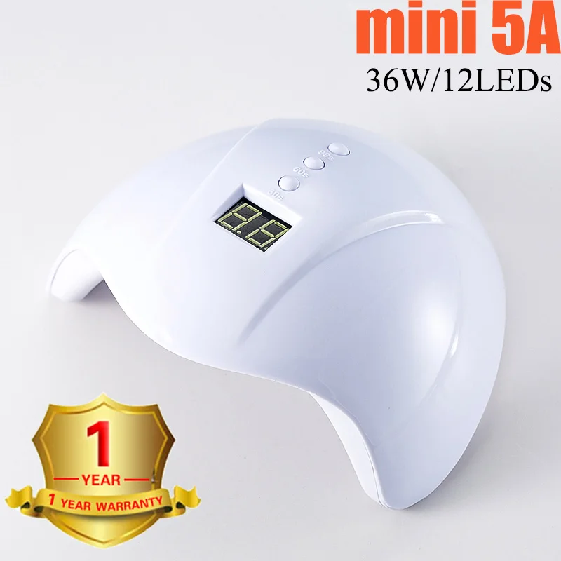 MINI 5A-white Защита от солнца, светодиодные полосы освещения мощностью 45 Вт, светодиодный лак для ногтей гель УФ лампы 15 Светодиодный s для маникюра сушки Гель-лак для ногтей с ЖК-дисплей Сушилка для ногтей 3 сроки лампа для ногтей - Цвет: MINI 5A-white