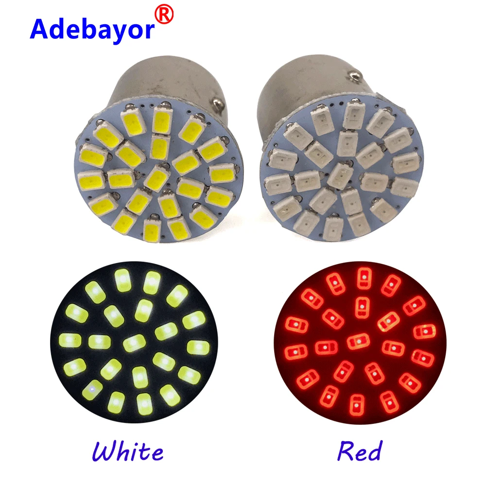 1x автомобиля P21W 1157 Bay15d красный, белый 12V 22SMD светодиодный лампы сигнала светильник супер яркий автоматический поворот тормоза, наоборот, сигнализирующий фонарь