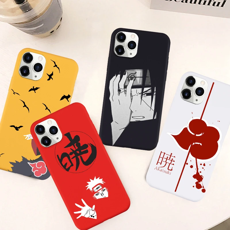 GYKZ Cartoon Anime Akatsuki Naruto Phone Case For iPhone 7 11 Pro XS MAX X SE 2020 XR 8 6s Plus Soft Matte Silicone Cover Fundas GYKZ Cartoon Anime Akatsuki Naruto Phone Case For iPhone 7 11 Pro XS MAX X SE 2020 XR 8 6s Plus Soft Matte Silicone Cover Fundas