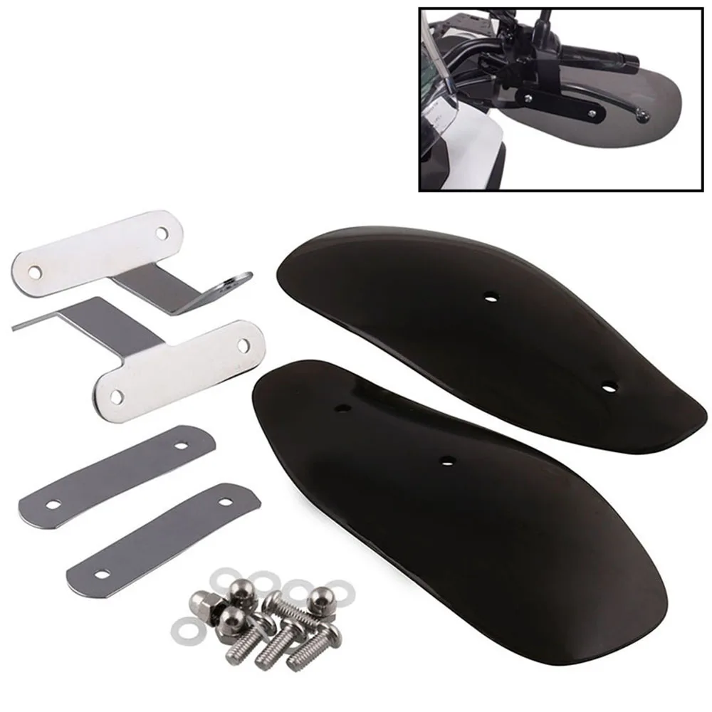buy 2pcs black Motorcycle Hand Guards Wind Deflectors For Bikes Choppers Crusiers 110*250mm high quality Hand Guards accessories