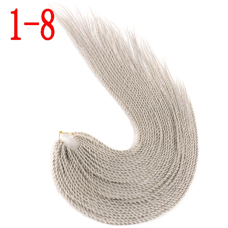 1-8 MERISIHAIR Ombre Сенегальские крученые волосы на крючках косички 24 дюйма 30 корней/упаковка синтетические косички волосы для женщин серый, синий, розовый, бро - Цвет: 1-8