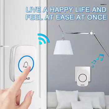 

Smart Safety Home Security Alarm Jingle Bell Back Door Remote Control Receivers WIFI 2 Button 38 Songs Doorbell Waterproof