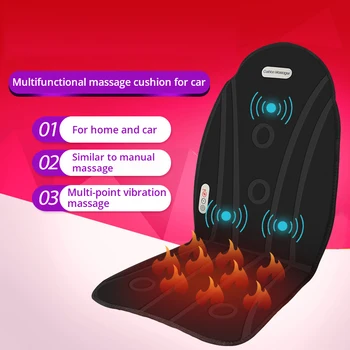 

LEK Electric Back Massager Cervical Heating Vibrating Car Office Massage Cushion Neck Waist Shiatsu Full Body Massager Relaxatio