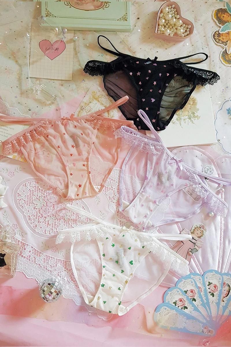 Details about  / Japanese Lolita Lace Mesh Low Waist Panties Sweet Underwear Transparent Briefs