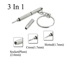 

Mini 3 In 1 Screwdriver Multi-Function Screw-driver For Glasses Phone Watch Screw Repair Tool Keyring Keychain
