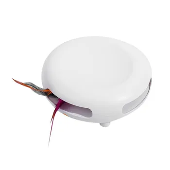 

00Smart Teasing Electric Cat Feather Turntable Toy Cat Stick Pet Cat Vocalized Electric Snack Food Utensils Relief Toys