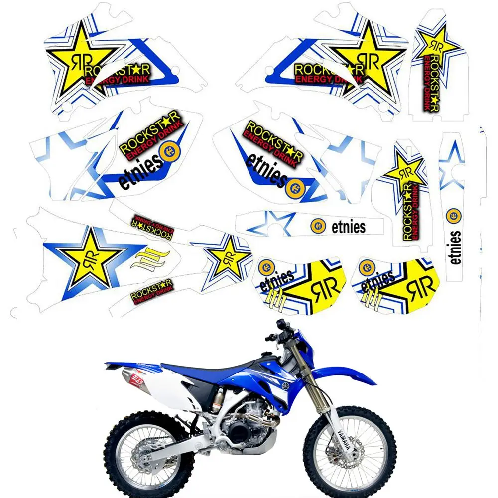 

For YAMAHA 2007 - 2014 WR250F 2007 - 2011 450F Customized Number Graphics Backgrounds Stickers Kit Decal