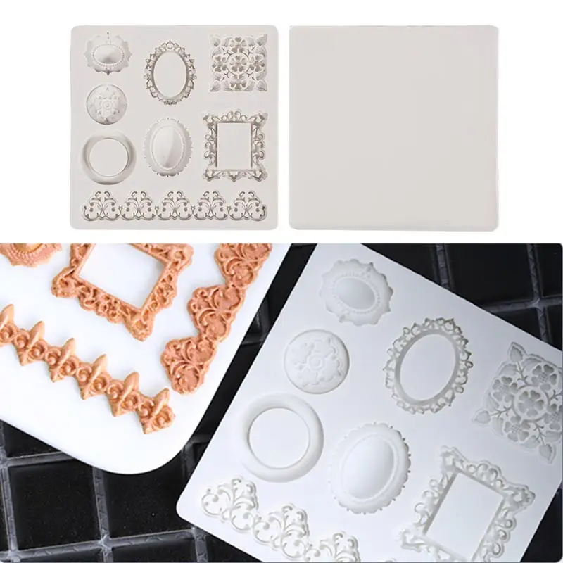Picture frame Классический мульти-Стиль Корона цепочка для ключей с силиконовые формы для выпечки - Цвет: Picture frame