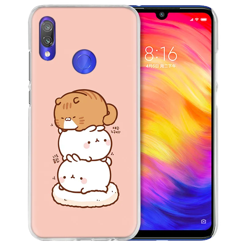 Чехол для Xiaomi Redmi Note 7 7A фотоаппаратов моментальной печати 7S 6 6A 5 Y3 K20 mi 8 до 9 лет CC9 CC9E A1 A2 A3 играть F1 Lite Pro Plus Molang кролика Симпатичные Kaw