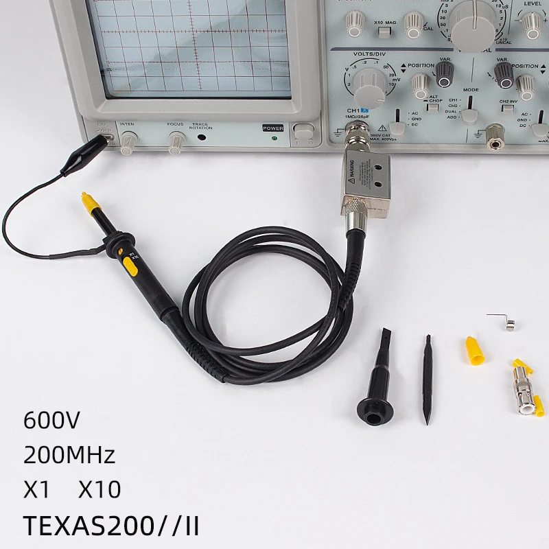 Щуп осциллографа комплект DC-200MHz зажим зонд для X1/X10 зонды электроды для осциллографа провода TEXAS200-2