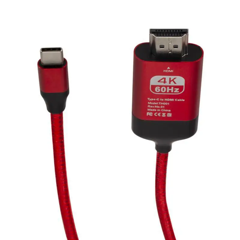 Тип C к HDMI HD tv AV ТВ кабель адаптер для samsung Galaxy S9 S10 Note 9 MacBook алюминиевый корпус плетение 2 м