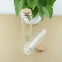 6 Pieces 47*150mm 200ml Cork Glass Bottle Stopper Spicy Storage Jar Bottle Test Tube Containers  spice candy Glass Jars Vials