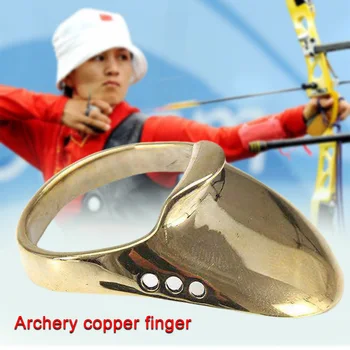 

Practice Painless Catapult Wrist Brass Hunting Accessories Archery Thumb Ring Finger Protector Traditional Safe Outdoor Sport