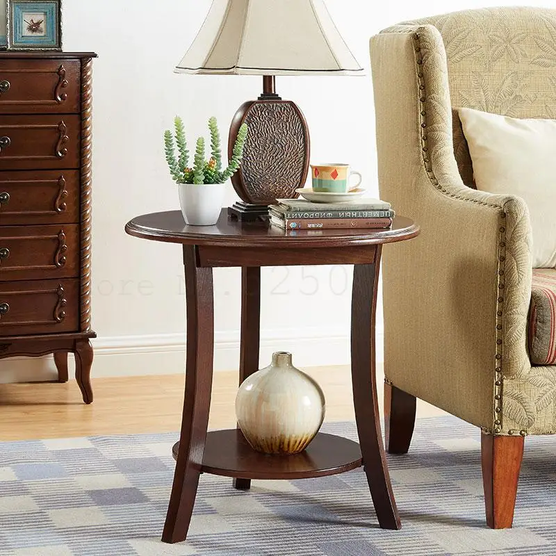 Ash American sofa side creative small coffee table simple phone a few corners Nordic round |