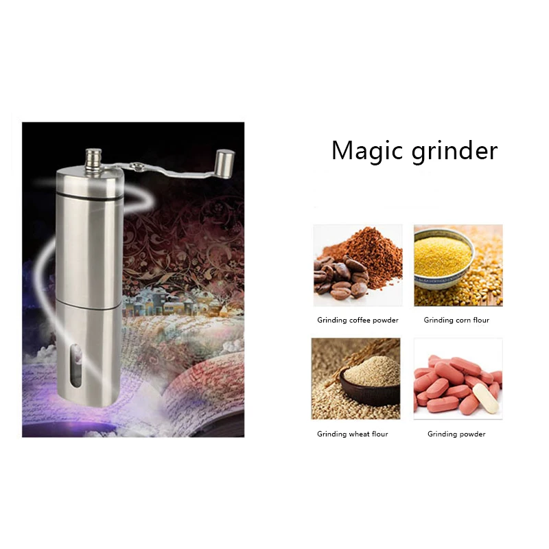 

Manual Coffee Grinding Maker Stainless Steel Hand Burr Mill Grinder Machine SNO88