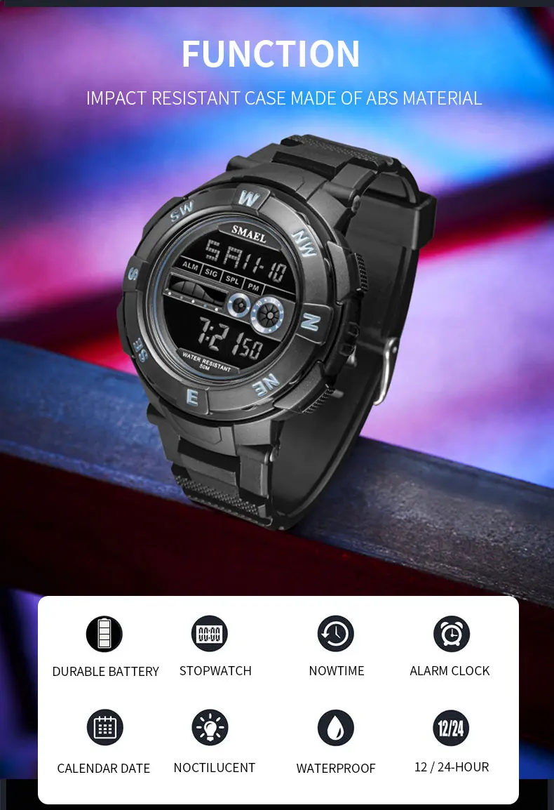 SMAEL Fashion Sport Watch Men Military Army Watches Alarm Clock Shock Resistant Waterproof Digital Watch Reloj Hombre 2022 NewSMAEL Fashion Sport Watch Men Military Army Watches Alarm Clock Shock Resistant Waterproof Digital Watch Reloj Hombre 2022 New