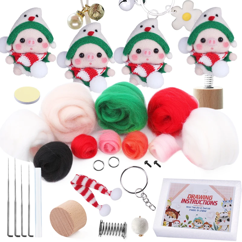 

IMZAY Doll Wool Felt Kit Animal Pet Doll Needle Material Bag Pack For Women And Beginner Handmade Non Finished