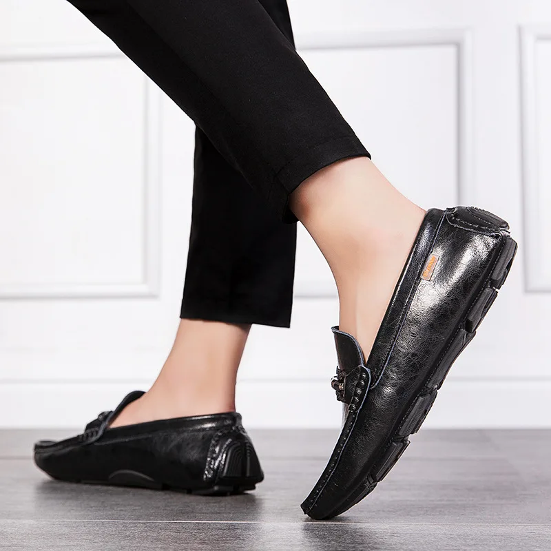 

Leisure Time Leather Shoes Male Autumn Ventilation Set Foot Doug Shoe Male Joker Dawdler Shoe Trend Youth Male Shoe