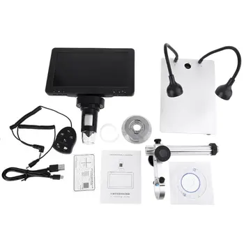 

7 inch Digital Microscope 1200X 12MP Camera Magnifier Long Object Distance for PCB/SMD Repair Soldering w/ wire control
