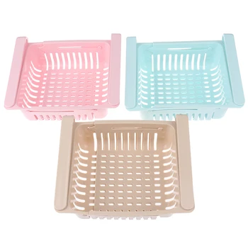 

1PC Adjustable Stretchable Fridge Organizer Drawer Basket Pull-out Drawers Fresh Spacer Layer Storage Rack New