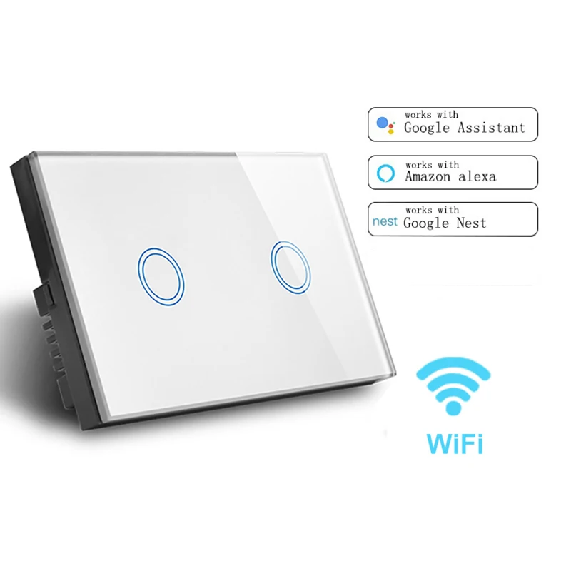  Smart Home 3 Gang 1 Way WiFi Touch Switch eWelink Smart Crystal Glass Wall Switch No Neutral Line S - 33051768741