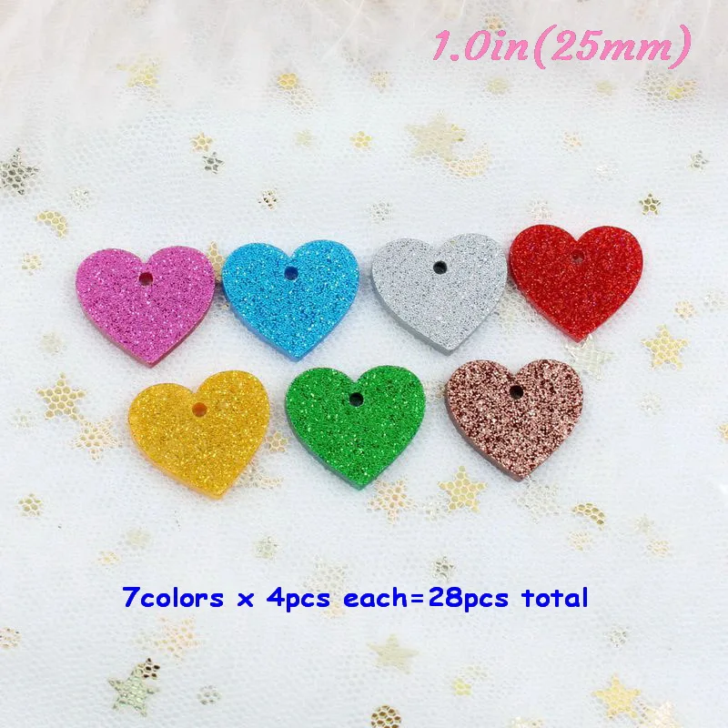 25mm-28pcs 25/30/38/50 мм акриловые сердца для серьги смешанный с блестками «любящее сердце» Подвески Oranments лазерная резка эко-AC1061 - Окраска металла: 25mm-28pcs