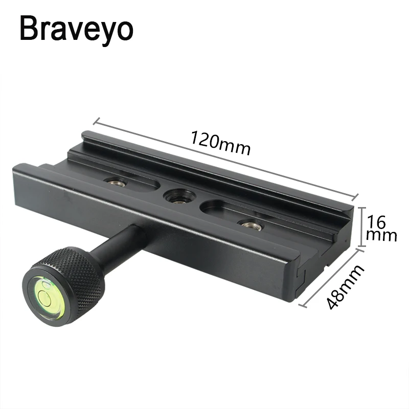 QR-120 긴 퀵 릴리스 플레이트 클램프, 알루미늄 합금 망원 브래킷 스태빌라이저, 카메라 삼각대 클램프, Dslr 카메라 모노포드용