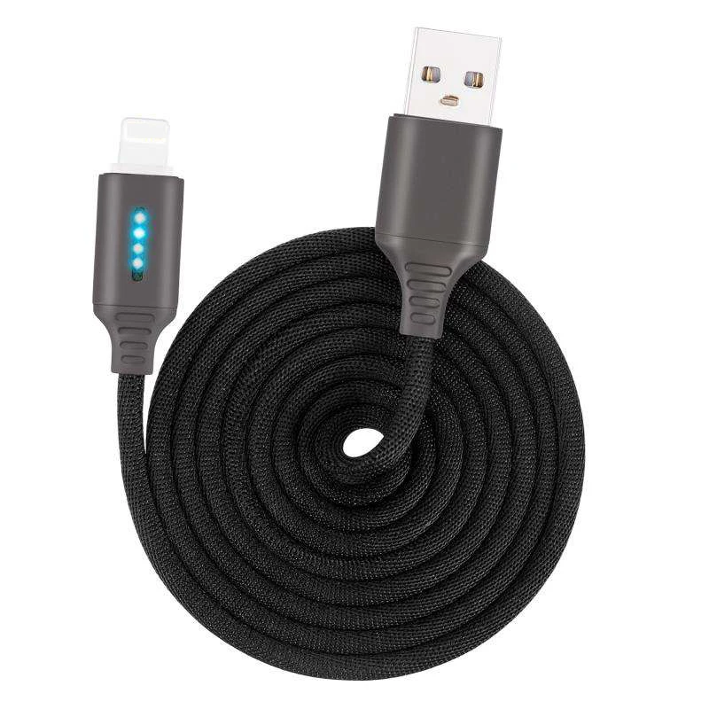 

USB Cable 1m 2.4A Auto Power-Off for Lightning Charging Cable Fast Charge Nylon Data Cable For iPhone XS Max X XR 8 7 6 6s Plus