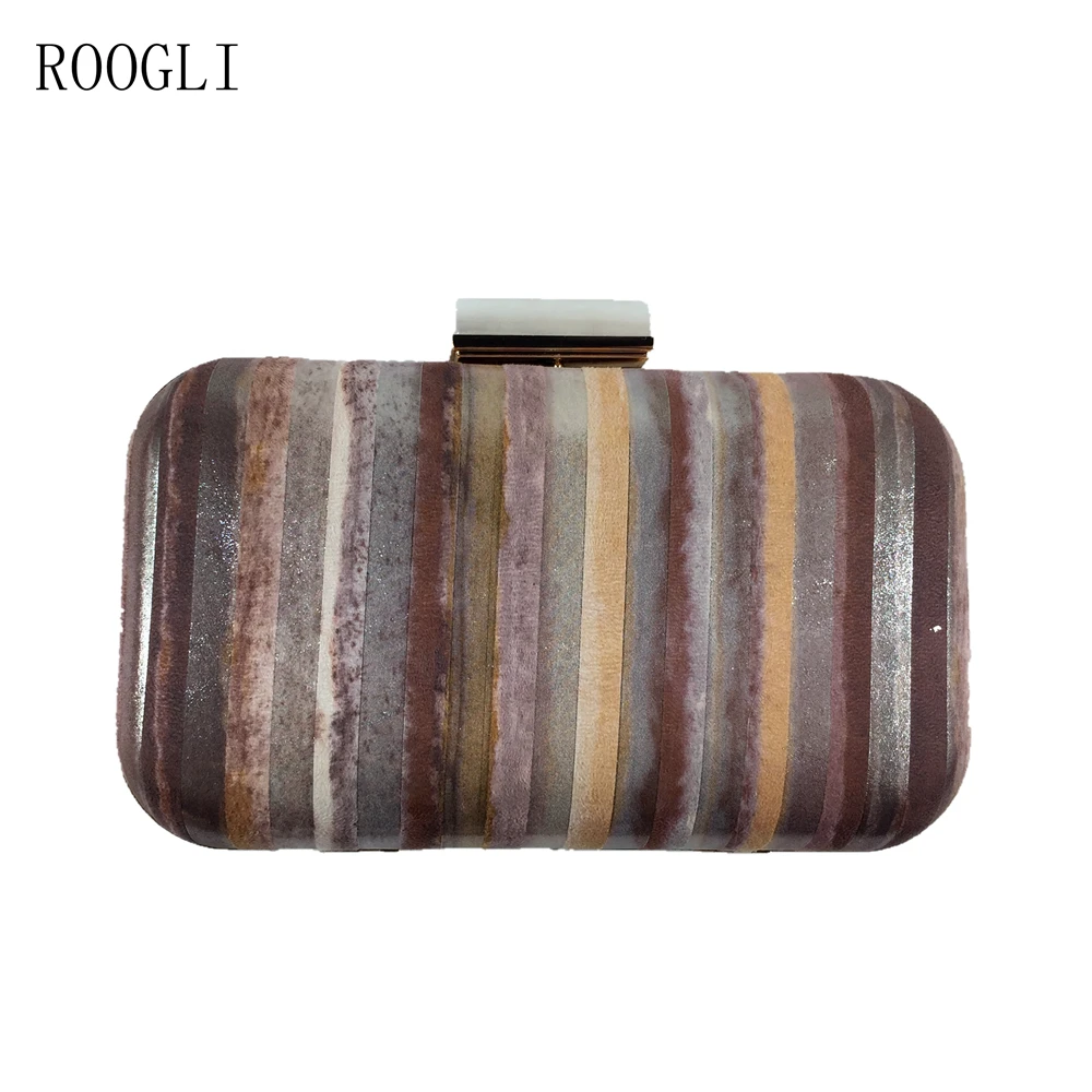 

2020 retro Handbag Women's Bag Designer Stripe Contrast Small Square Messenger Bag Wild Girl Shoulder Messenger Bag Evening Bag