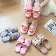 Зимние теплые тапочки с рисунком поросенка; Мужская обувь; Новое поступление; нескользящие домашние тапочки на плоской подошве; домашняя обувь; мужские тапочки; Прямая поставка;