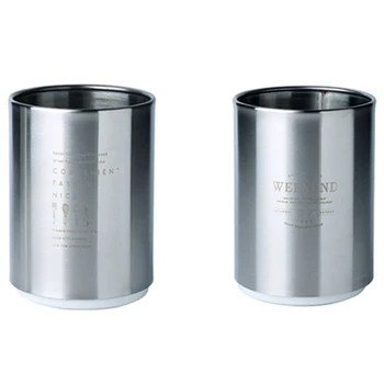 

2x Stainless Steel Chopsticks Storage Tube Spoon Fork Storage Box Cutlery Drain Holder Household A & C