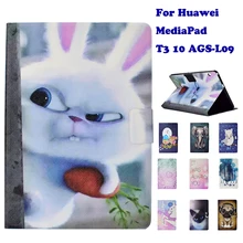 Модный флип-чехол с подставкой из искусственной кожи чехол для huawei MediaPad T3 10 AGS-L09 9," планшет смарт-чехол Fundas Coque Собака Панда