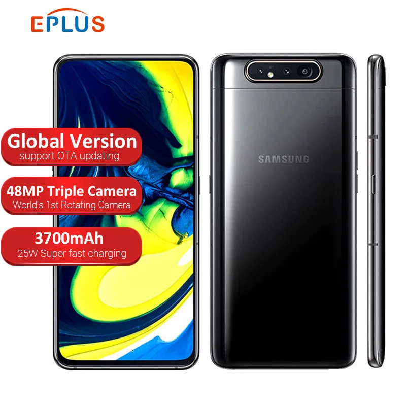 Мобильный телефон Samsung Galaxy A80 A805F/DS LTE 6 7 дюйма 8 Гб ОЗУ 128 ПЗУ Snapdragon 730 Android 3700 мАч NFC